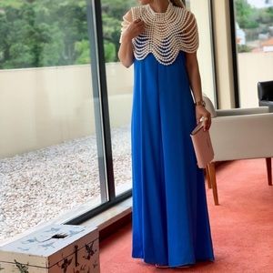 ❗️Last❗️Zara Blue oversized satin effect jumpsuit Size XS